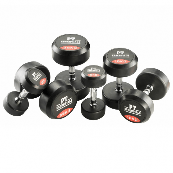 PTessentials Rubberen Dumbbells Set 2 t/m 40 kg